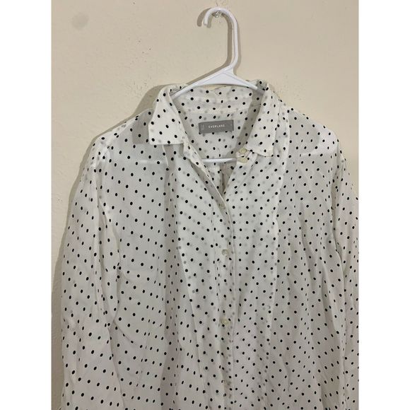 Everlane Polka Dot Button Front Shirt Size 6 - Picture 5 of 10